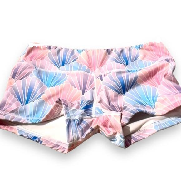 Fleo Pink, Blue & Purple Mermaid Shell Print Low Rise Activewear Shorts Sz S - Picture 5 of 9
